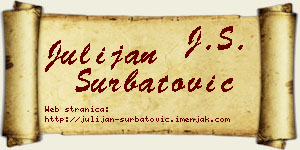 Julijan Šurbatović vizit kartica